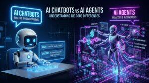 AI chatbots vs AI agents comparison for business