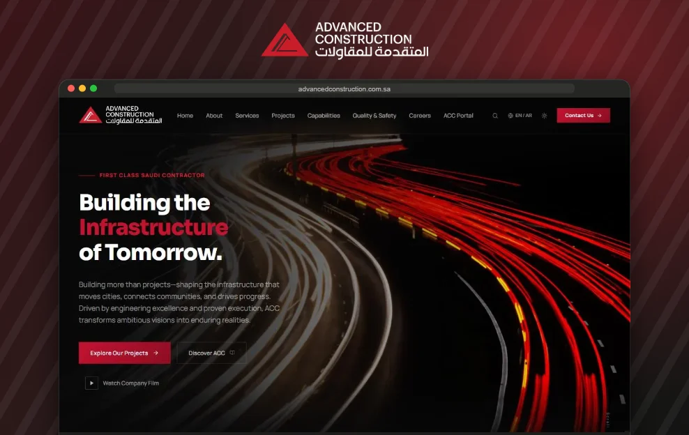Advanced Construction Company website by Whetstonez
