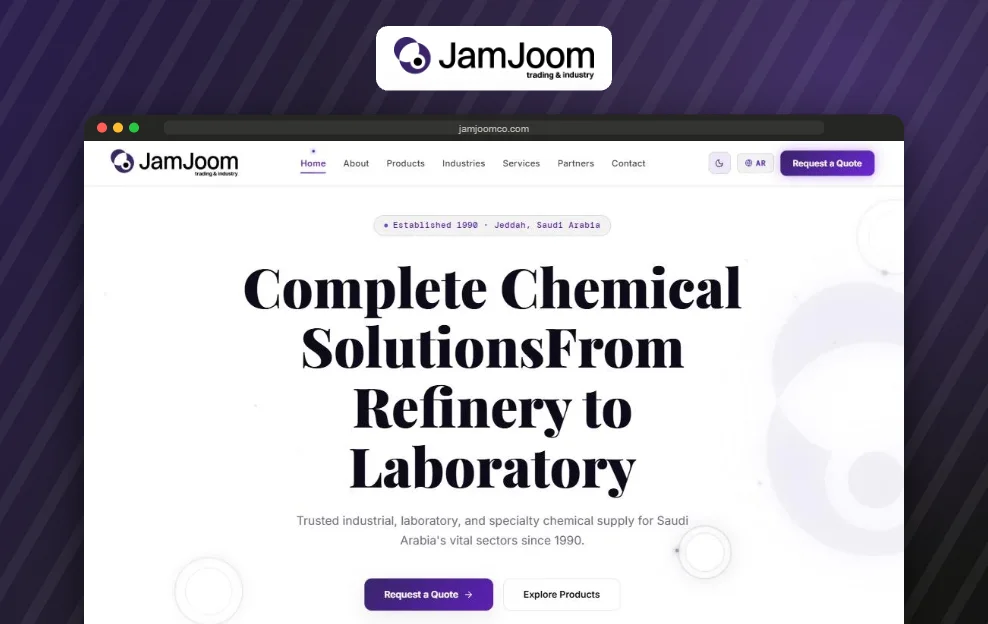 Jamjoom Trading & Industry website by Whetstonez