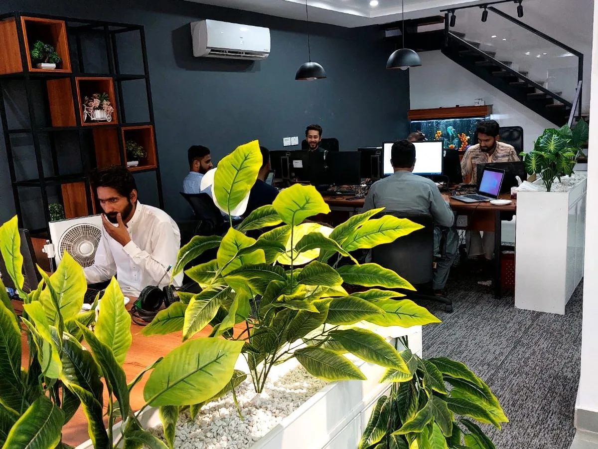 Whetstonez development team at work in the Lahore office, Gulberg III