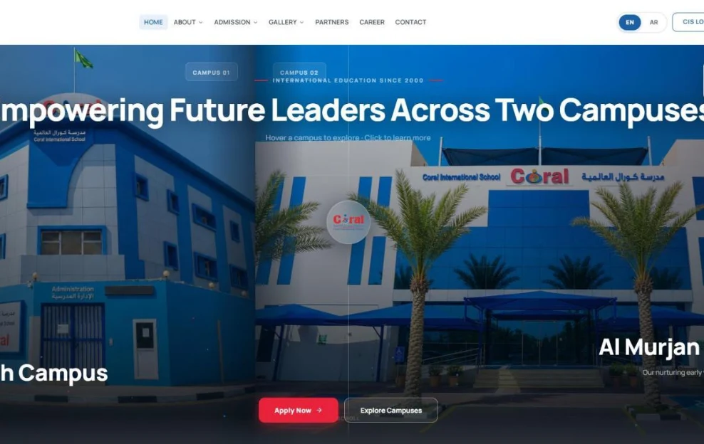 Coral International School website by Whetstonez